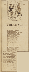 717098 Gedichtje 'VOLKSZANG - Aan den Mussolini van Utrecht's Volkszang, den heer Goossens', van Wm.S.B.K. ('Pimmy') ...